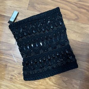 BCBG MaxAzria Black Embellished Scarf